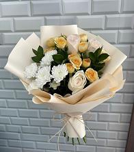 Букет цветочный вальс в Алфиомво Букет цветов из:  Розы и Хризантемы в Алфиомво
