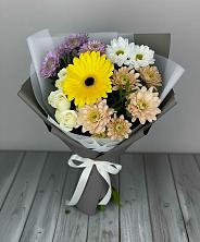 Букет цветов из:  Розы, Герберы и Хризантемы в Алфиомво