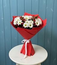 Букет ягоды на снегу в Алфиомво Букет цветов из:  Хризантемы в Алфиомво