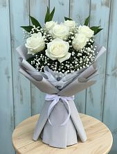 Букет из белых роз в Алфиомво Букет цветов из:  Розы в Алфиомво