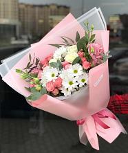 Букет цветов из:  Розы, Лизиантусы и Хризантемы в Алфиомво