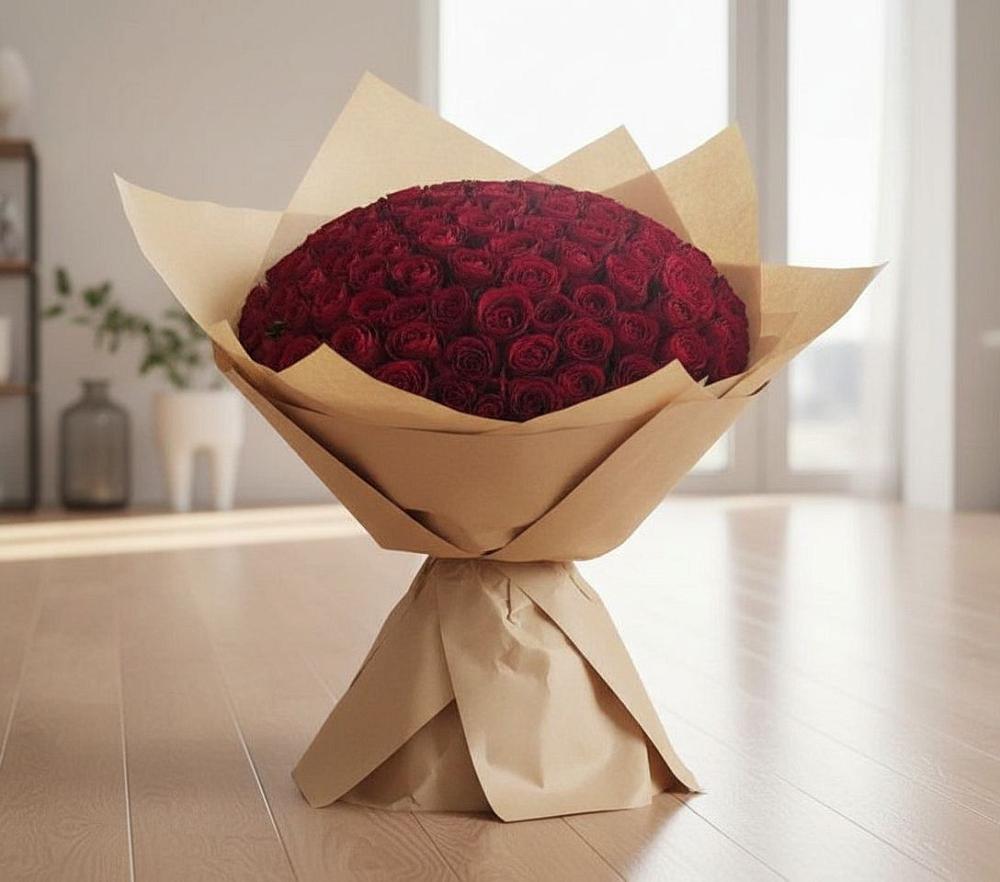 Букет 101 Красная роза в Алфиомво
